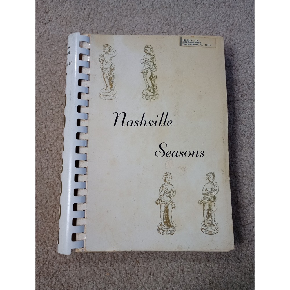 Nashville Seasons Cook Book By The Junior League Of Nashville, Inc. 1964 First?